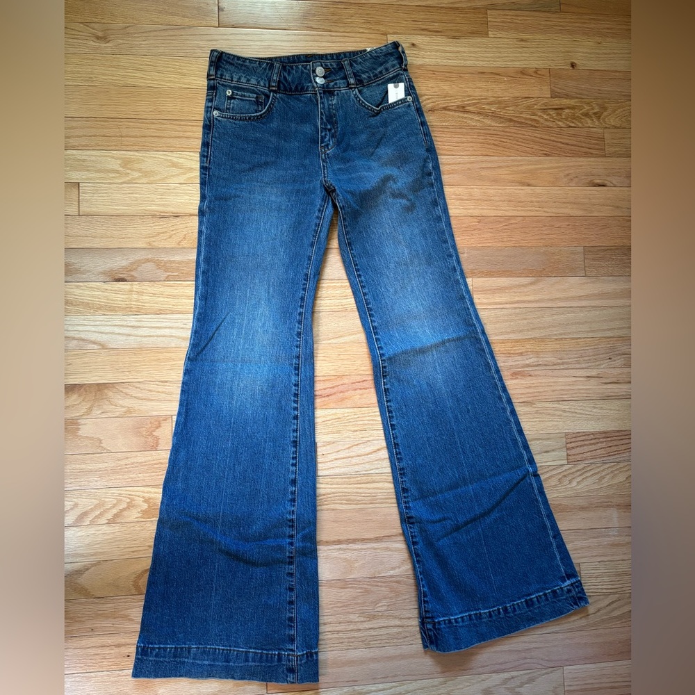 Pilcro medium rise flare leg jeans